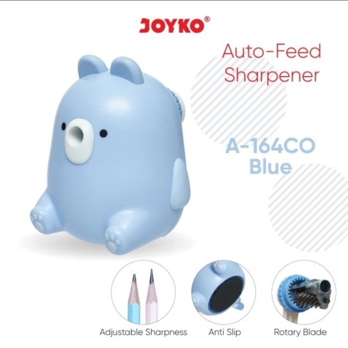 

Sharpener Rautan Pensil A164CO - Serutan Putar JOYKO A-164CO Anti Slip - Biru