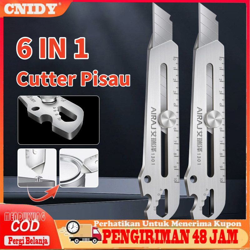 

【COD】Pisau Cutter 6 in 1 Set / Utility Knife / 11pcs Multifungsi 18mm Besi Baja Besar Pisau Set 10pc Blade Stainless Steel Alat Pemotong Kertas Tool Cutter