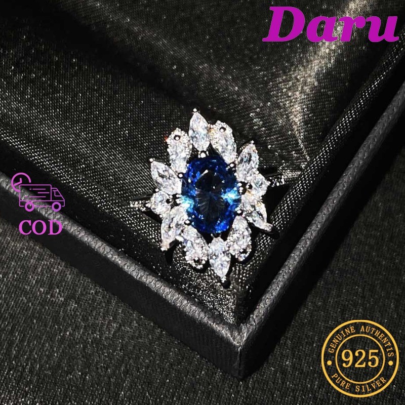 PT950 Cincin Safir Mewah Sri Lanka Untuk Wanita