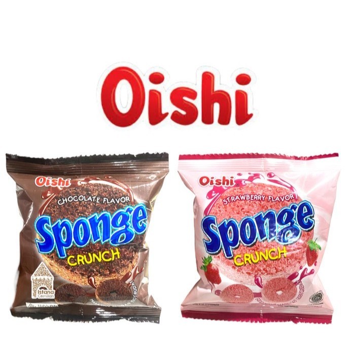 

OISHI SPONGE CRUNCH 22GR SPON COKLAT STROBERI CHOCOLATE STRAWBERRY 9GR MAKANAN RINGAN CEMILAN ANAK GROSIR