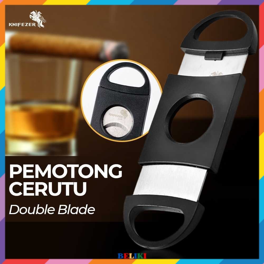 

KNIFEZER Pemotong Rokok Cerutu Cigar Cutter Double Blade - XJ-01