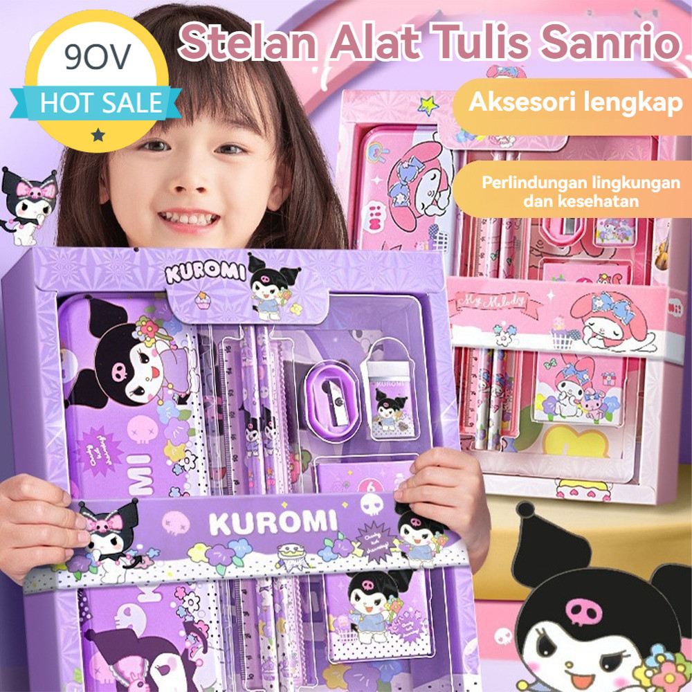 

COD Kotak Pensil Anak Set 7 in 1 Stationery Hadiah Anak Sanrio Alat Tulis Set Kuromi My Melody Cinnamorollchild anak