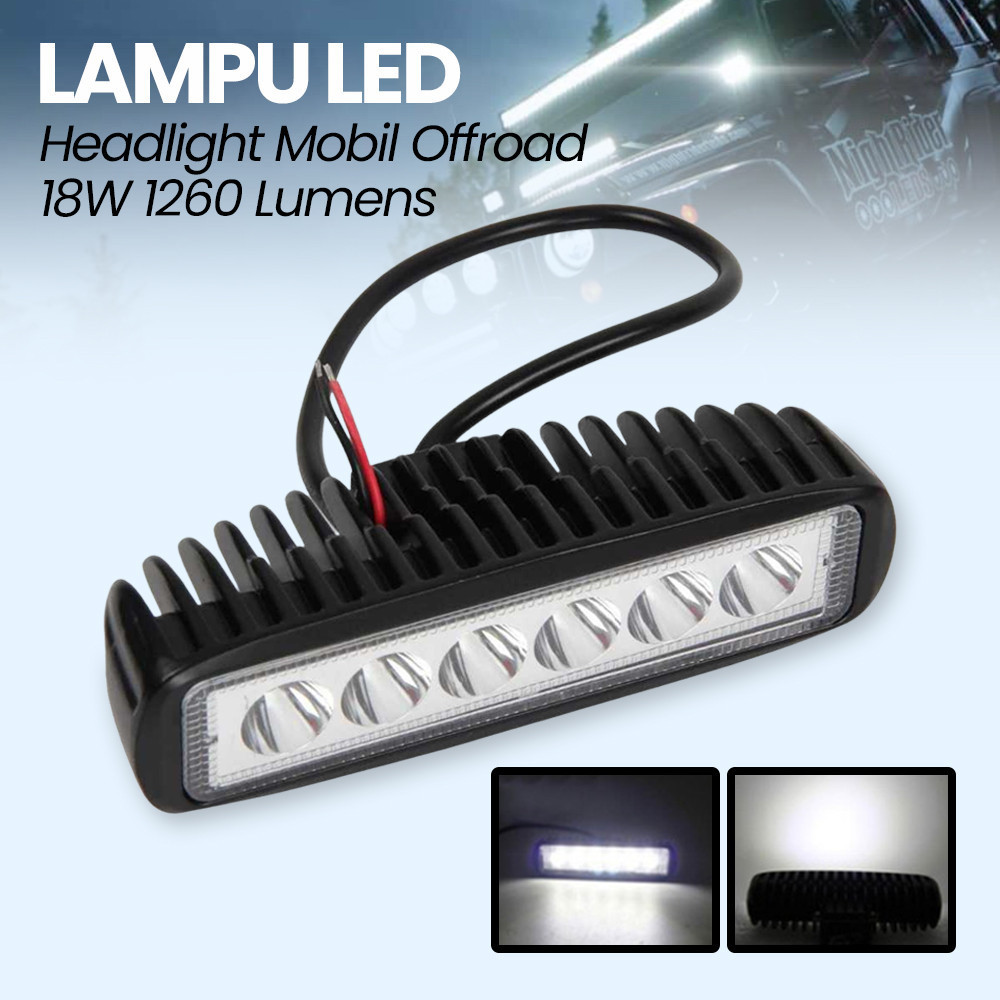 

- GLOBAL Headlight LED Floodlight Car Offroad Waterproof Cool White 18W - GB-L-183 -
