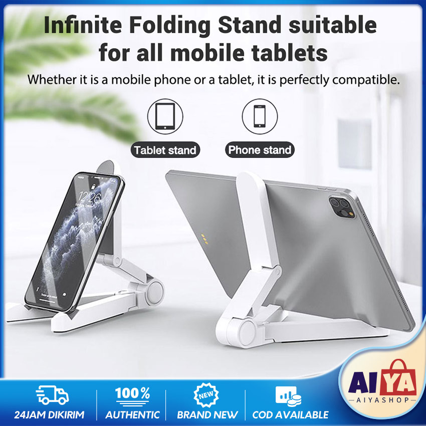 Holder HP Stand Meja Lipat V Foldable Tablet Ipad Android Handphone Penyangga Serbaguna