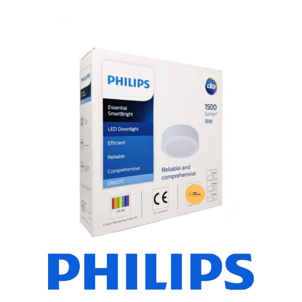 Lampu Led Panel Downlight PHILIPS LED OB Outbow 18w 18watt 18 Watt Cahaya Putih DN027C Lampu Tempel 
