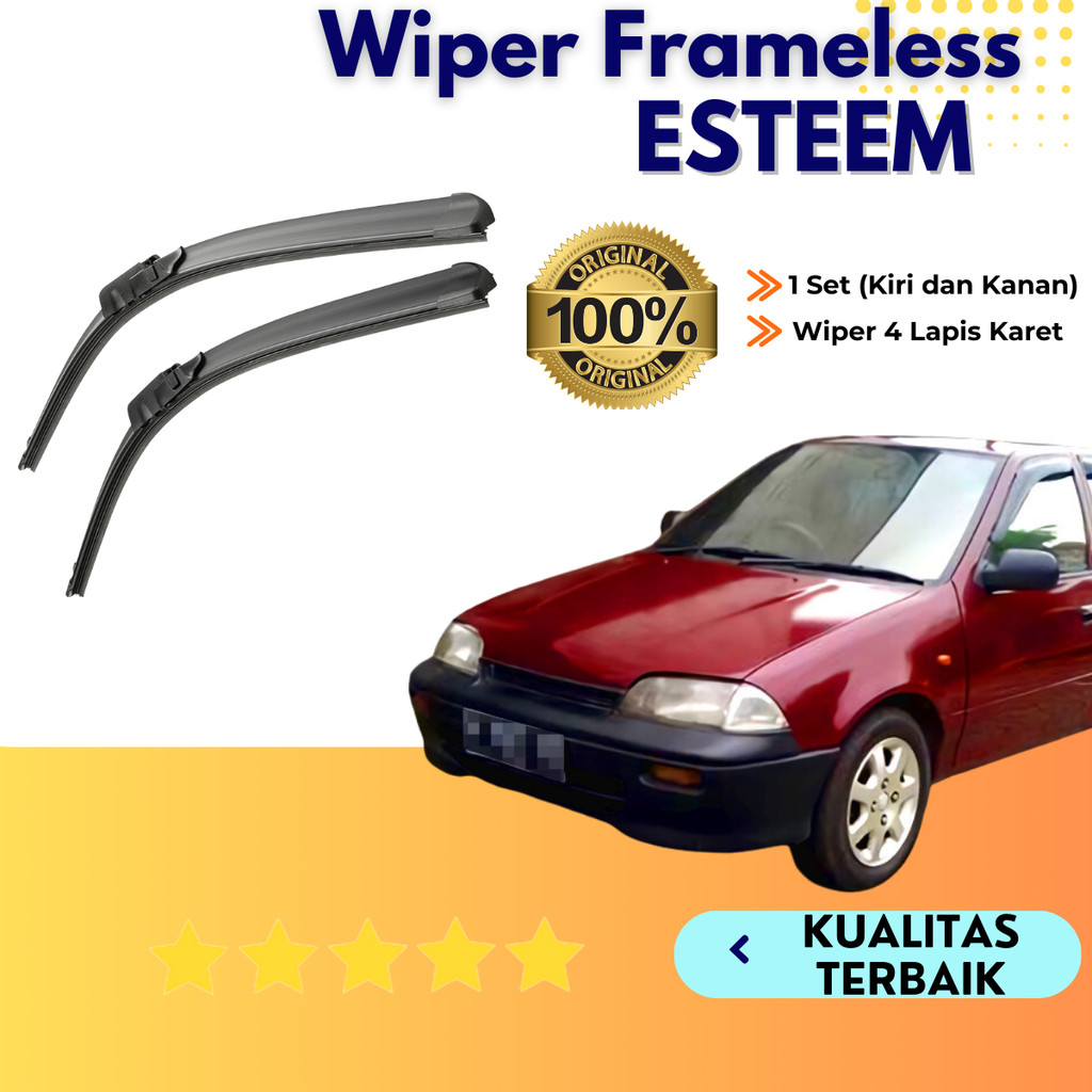 Wiper Frameless Mobil Suzuki Esteem Sapuan Kaca Mobil Model Frameless Banana Karet 1 Set Variasi Mob