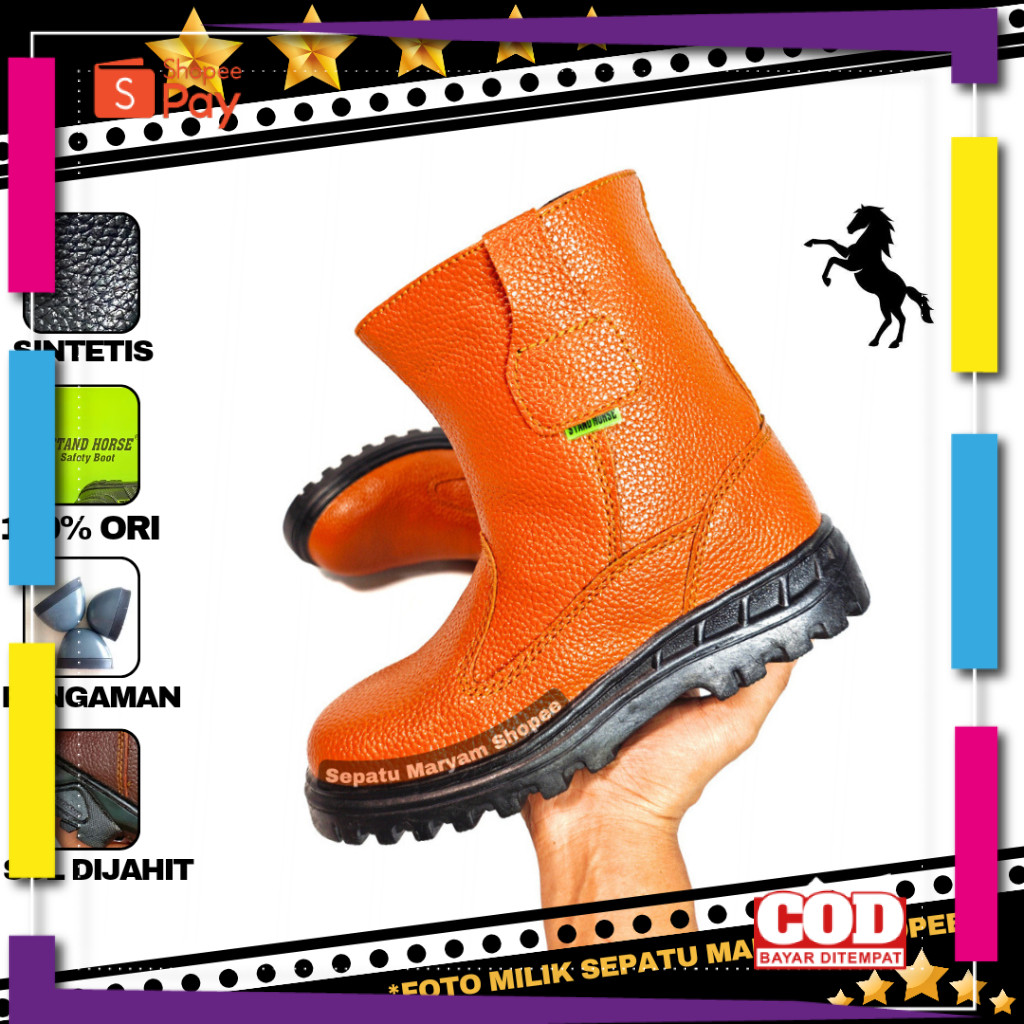 [PREMIUM ORIGINAL] Sepatu Safety Tambang Proyek Ujung Besi Safety Shoes Ori Murah Sepatu Septy Septi