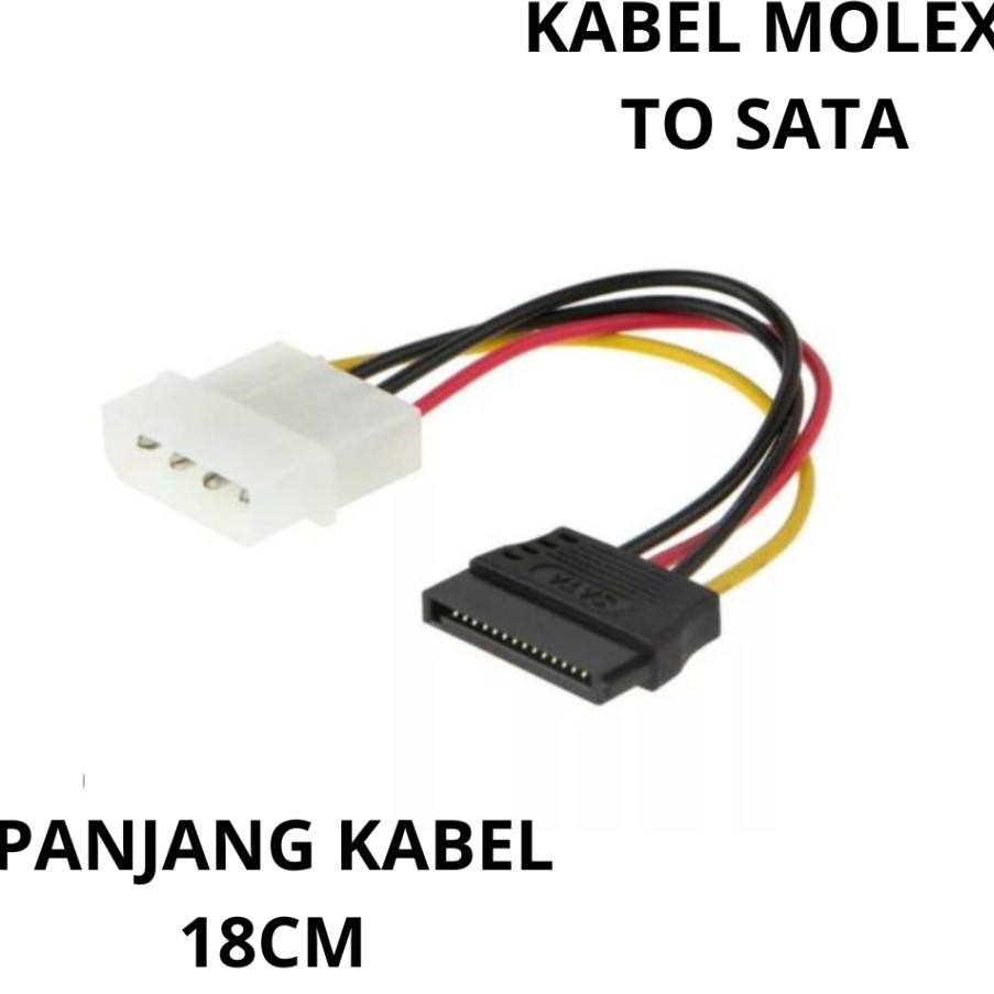 (OSWIN SHOP) SANJI KABEL POWER MOLEX 4PIN MALE TO SATA 15PIN FEMALE KONVERTER