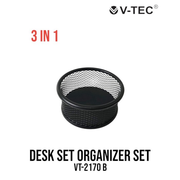 

Desk Organizer Set 3 in 1 V-Tec VT-2170/B Memo Tempat Pensil Pen Stand