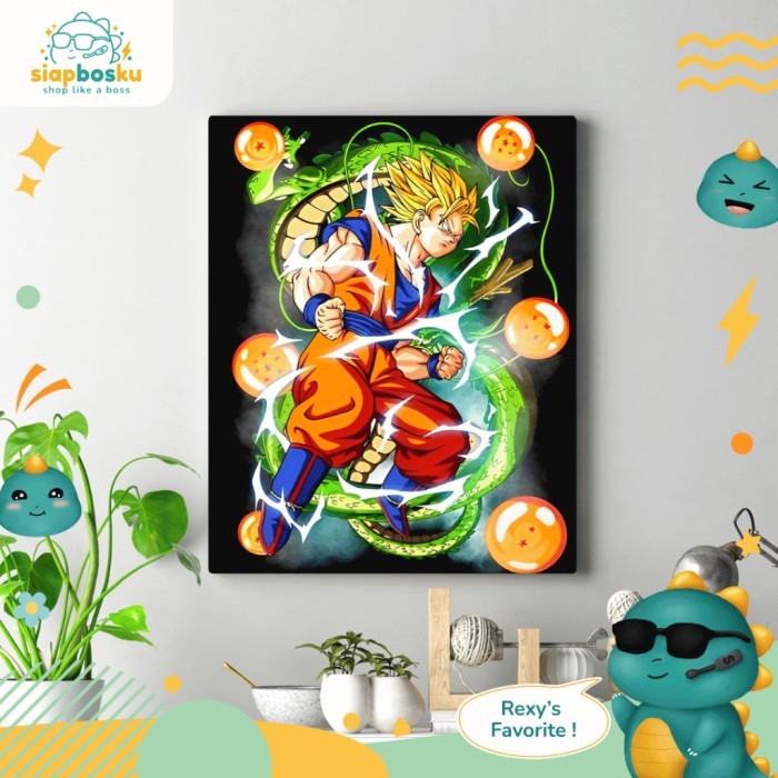 

PAINT BY NUMBER 40x50 CM KARAKTER KANVAS DIY PAINTING KIT WITH FRAME - Goku