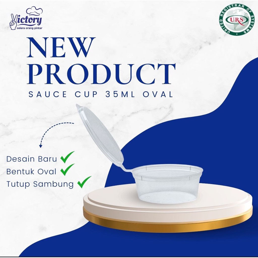 PPS - Thinwall Sauce Oval Cup 35 ML Merk Victory Isi 50 Pcs