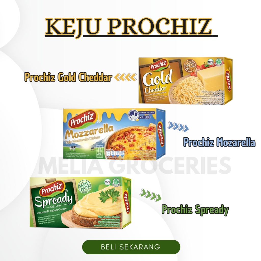 

Keju Prochiz Kemasan Original 160 gr Aneka Varian Keju Prochiz Gold / Prochiz Spready / Prochiz Mozarella