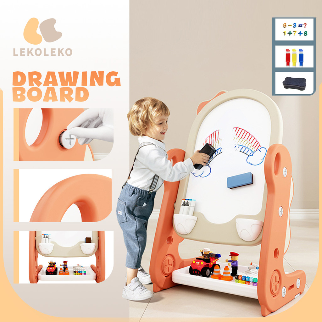 

Lekoleko Papan Tulis Anak Magnetic – Adjustable + Bonus Angka & Spidol