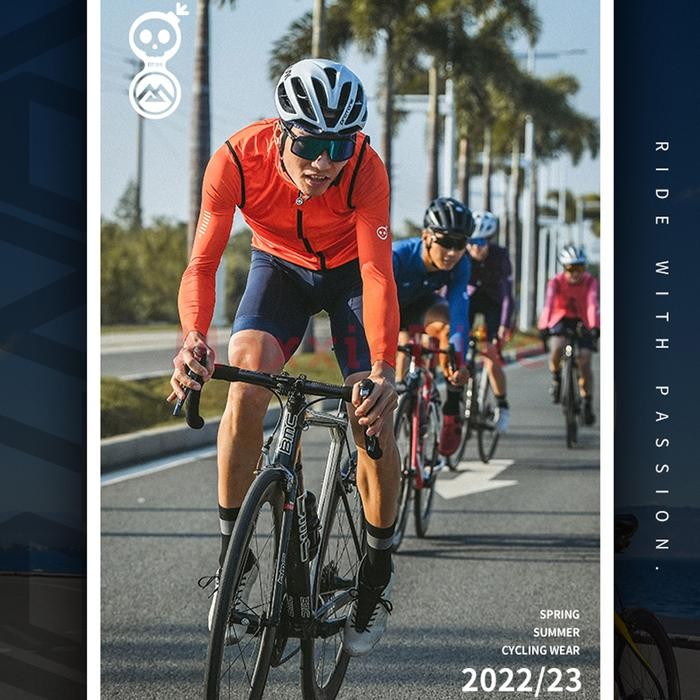 TERBARU Skull Monton Baju Jersey Sepeda Pria Lengan Panjang Thursday II Orange Mens Cycling Jersey S