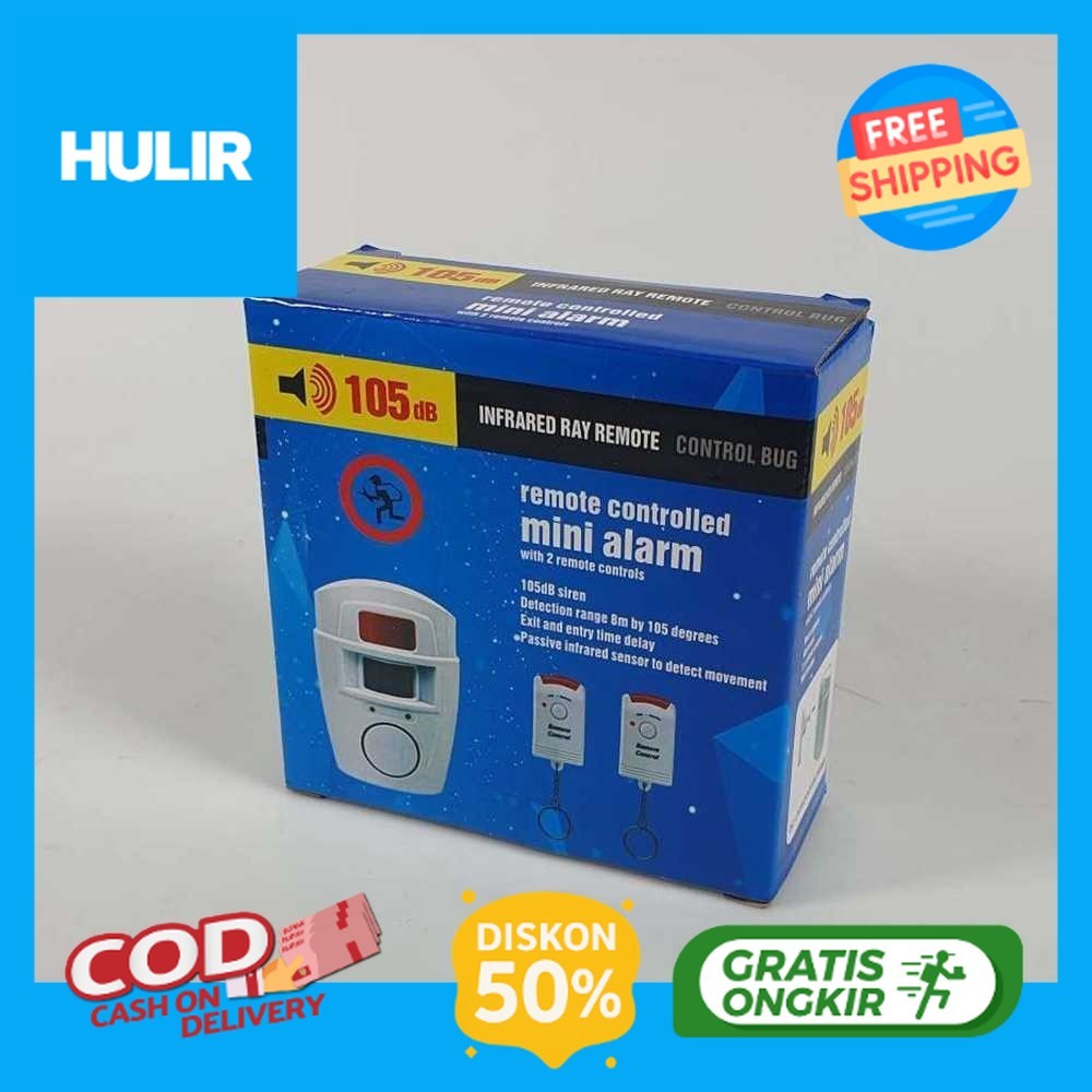Alarm Anti Maling Sensor Gerak Infrared/Alarm Sensor Gerak Anti Maling PIR 105dB 2 Remot