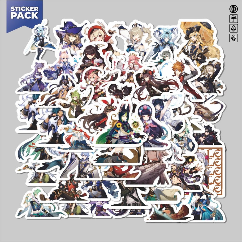 

[100PCS]Stiker Pack Stiker Anime Full Genshin Impact Versi 1 Aesthetic Vinyl Anti Air Dekorasi Sticker Laptop Buku Journal Koper Helm Casing HP Gitar Helm Skateboard