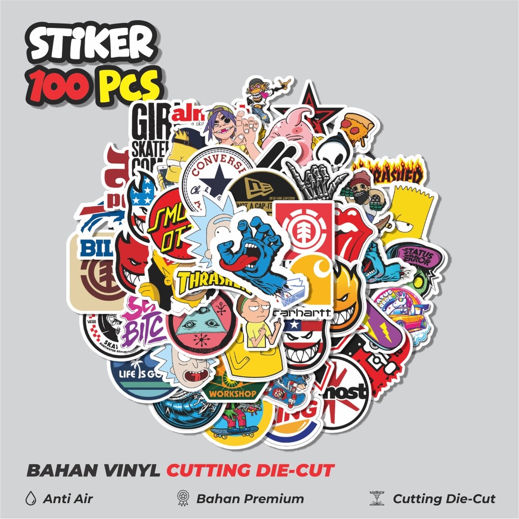 

Terbaru! 50 pcs Stiker Logo Skateboard versi 1 Dekorasi Lucu Kreatif untuk Notebook, Skateboard, HP