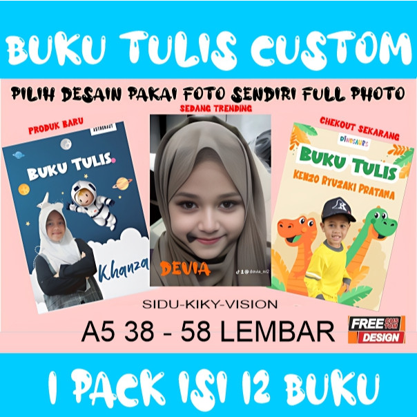 

Buku Tulis I Buku Latin I Buku Kotak I Custom Sekolah Pelajaran Request Gift Souvenir Hadiah Bermanfaat Desain Sampul Tebal Murah Isi 12 Buku