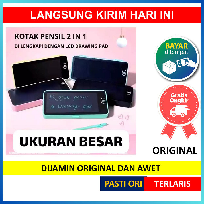 

wimax KOTAK PENSIL DRAWING WRITING LCD TULIS GAMBAR CASE 2 IN 1 PAPAN KREATIF ANAK SEKOLAH PAD