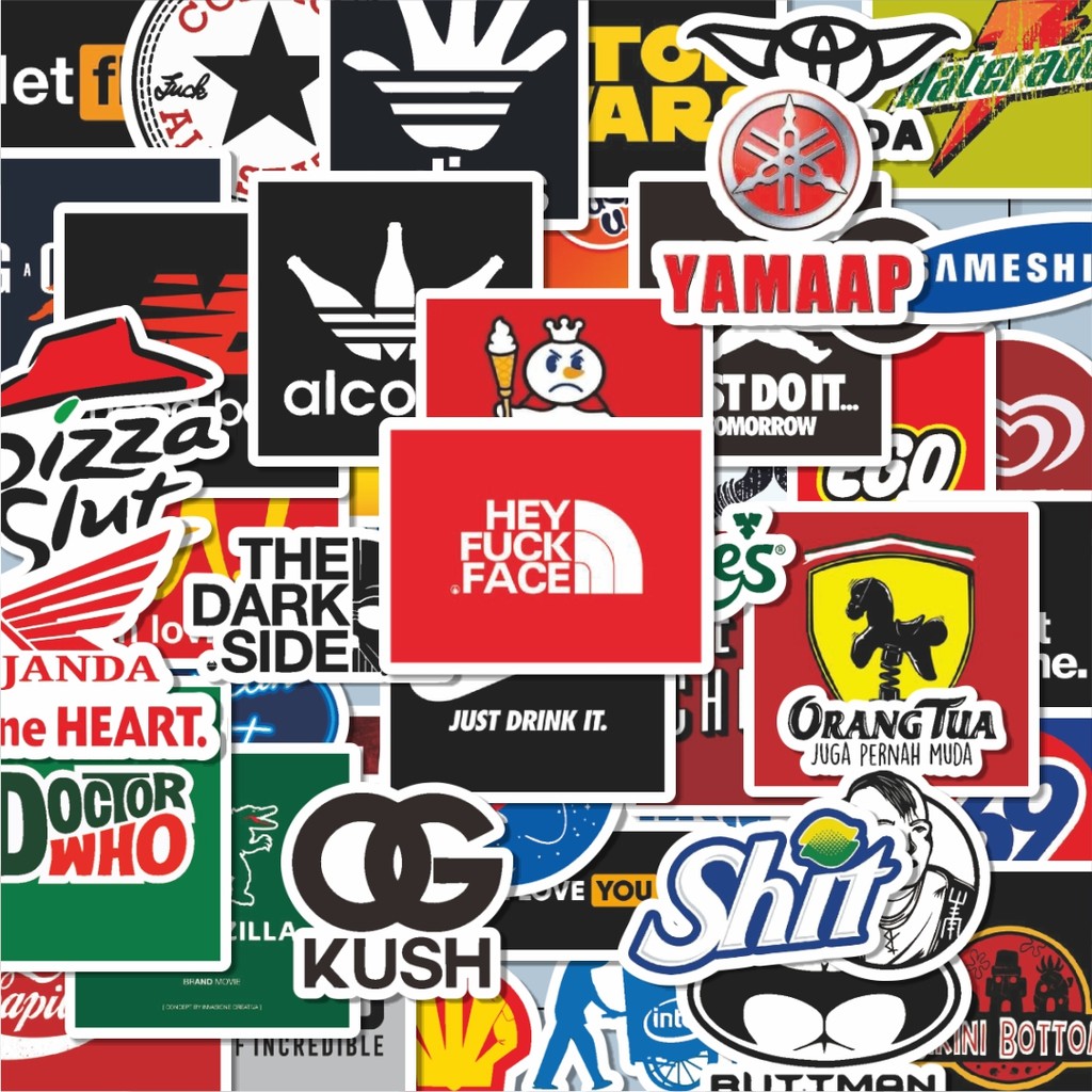 

100PCS Lucu Stiker Random Logo Parodi Versi 1 Stiker Aesthetic Stiker Anti Air Stikers Berperekat Waterproof sticker decal buat Motor Helm Buku Journal Koper Casing HP Laptop Botol Minum Hadiah anak