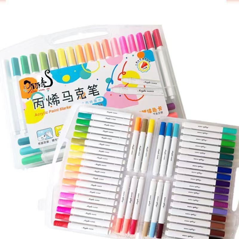 

Color Marker 80/60 /24/12 Colors Acrylic Marker Set Waterproof Pen for Drawing Paper Canvas Cloth Stone