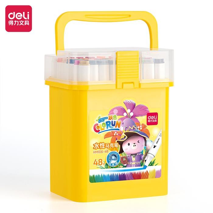 

Promo Deli Water-based Sketch Marker / Spidol Warna Dual Tip HM106 - 12 warna Terlaris