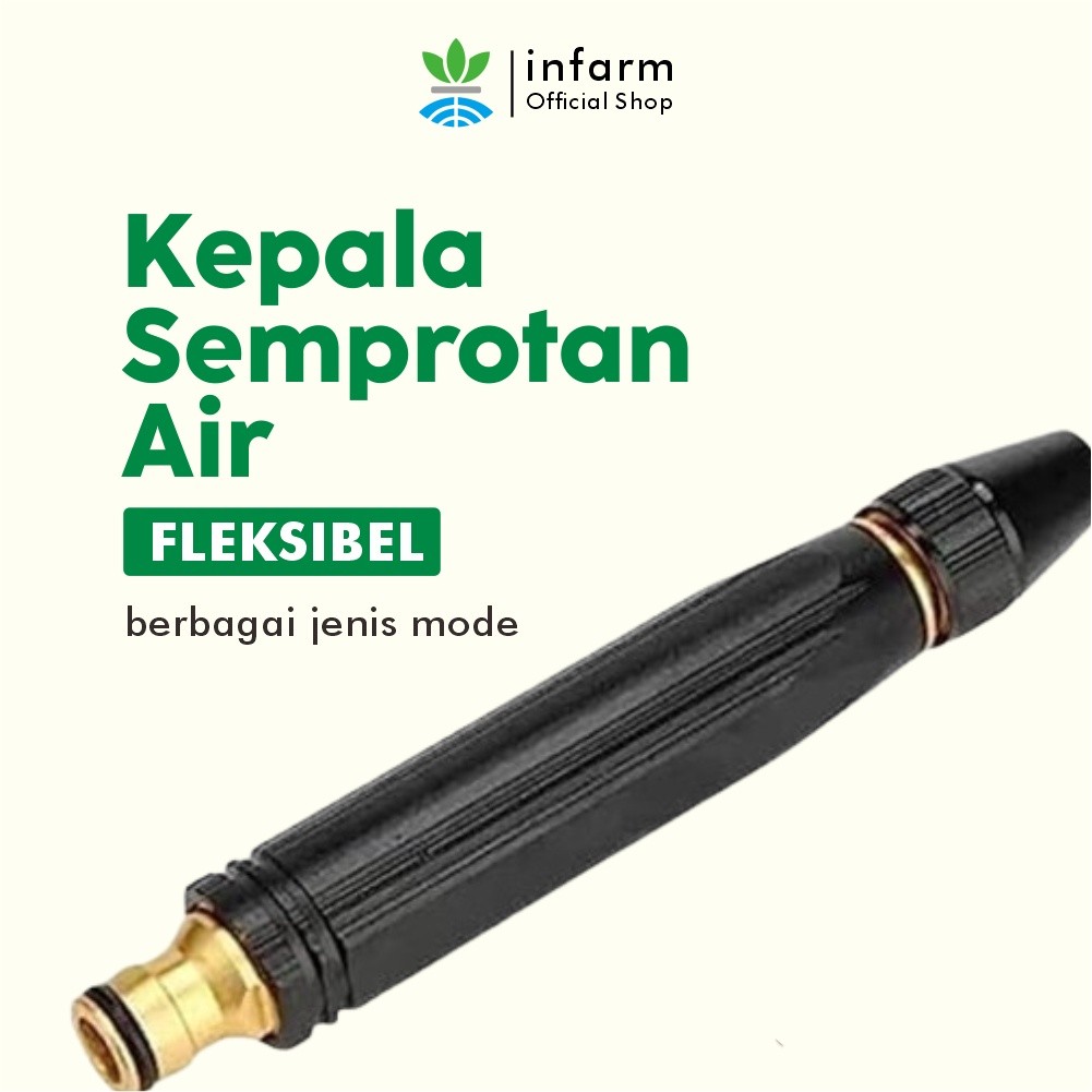 INFARM - Kepala Semprotan Air Kuningan Selang Nozzle Tekanan Tinggi Jangkauan 10 Meter