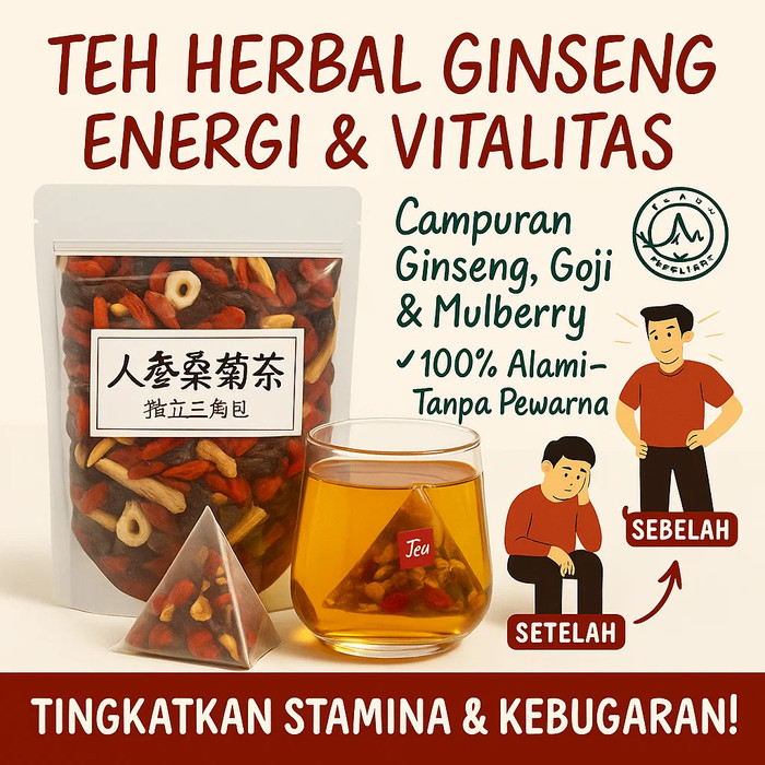 

✨Beli 2 Gratis 2/COD✨【Segar】Teh Ginseng Mulberry Wolfberry 5g*30 Kantong/Teh Tonik Ginjal Kuat Pria/Teh Kesehatan/Teh Kecantikan Begadang