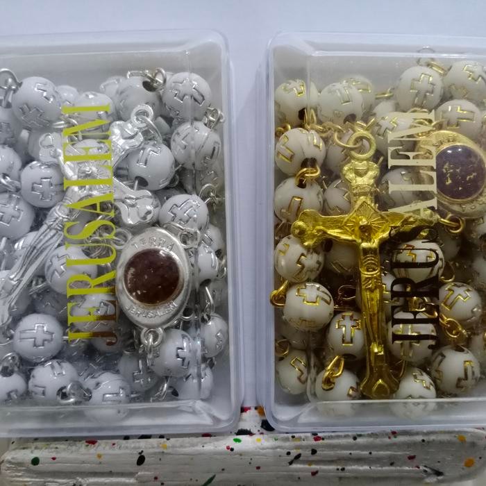 Rosario Jerusalem asli impor ada plus tanah asli Yerusalem 8mm 2706