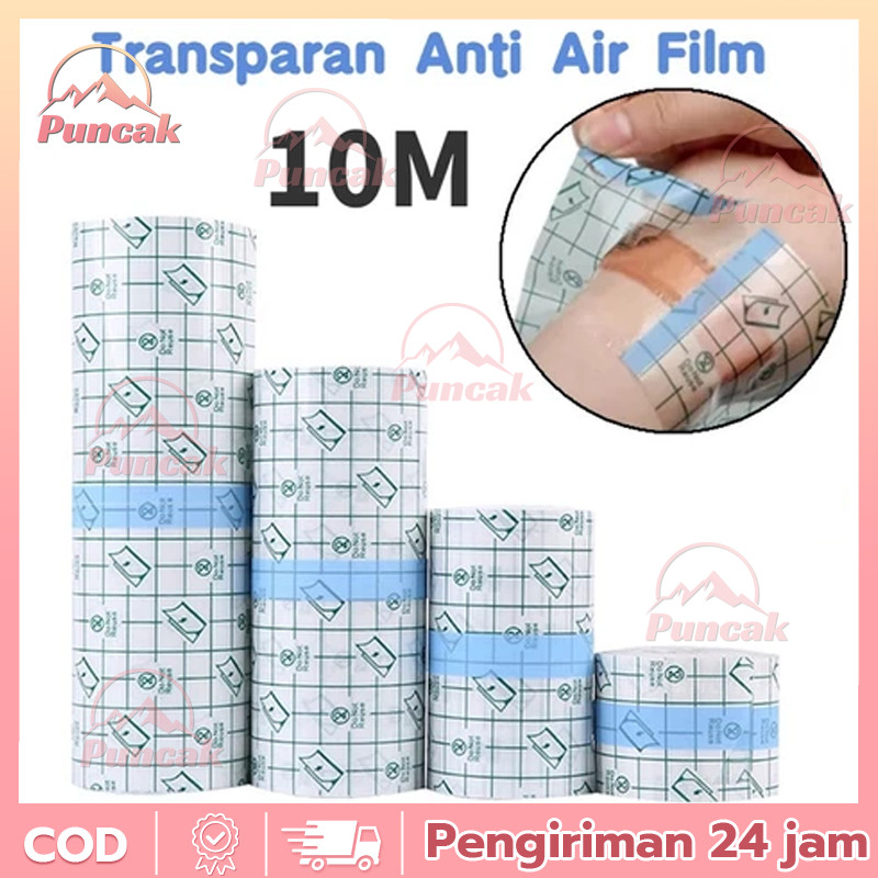 【PUNCAK】10M Plester Anti Air / Tranparent Film Dressing Roll / Anti Luka Plester / Pita Medis Anti A