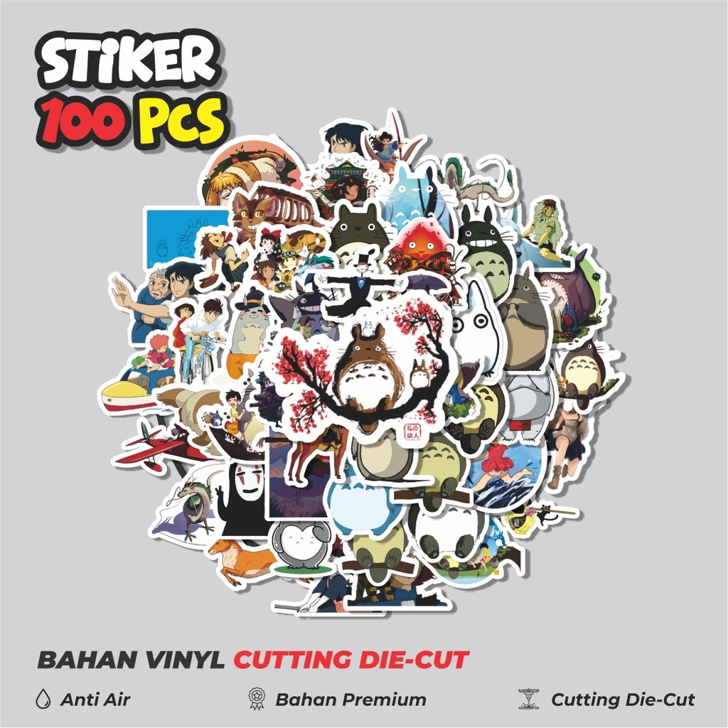

Terbaru! 50 pcs Stiker Anime Ghibli Hayao Miyazakui V2 Dekorasi Lucu Kreatif untuk Notebook, Skateboard, HP