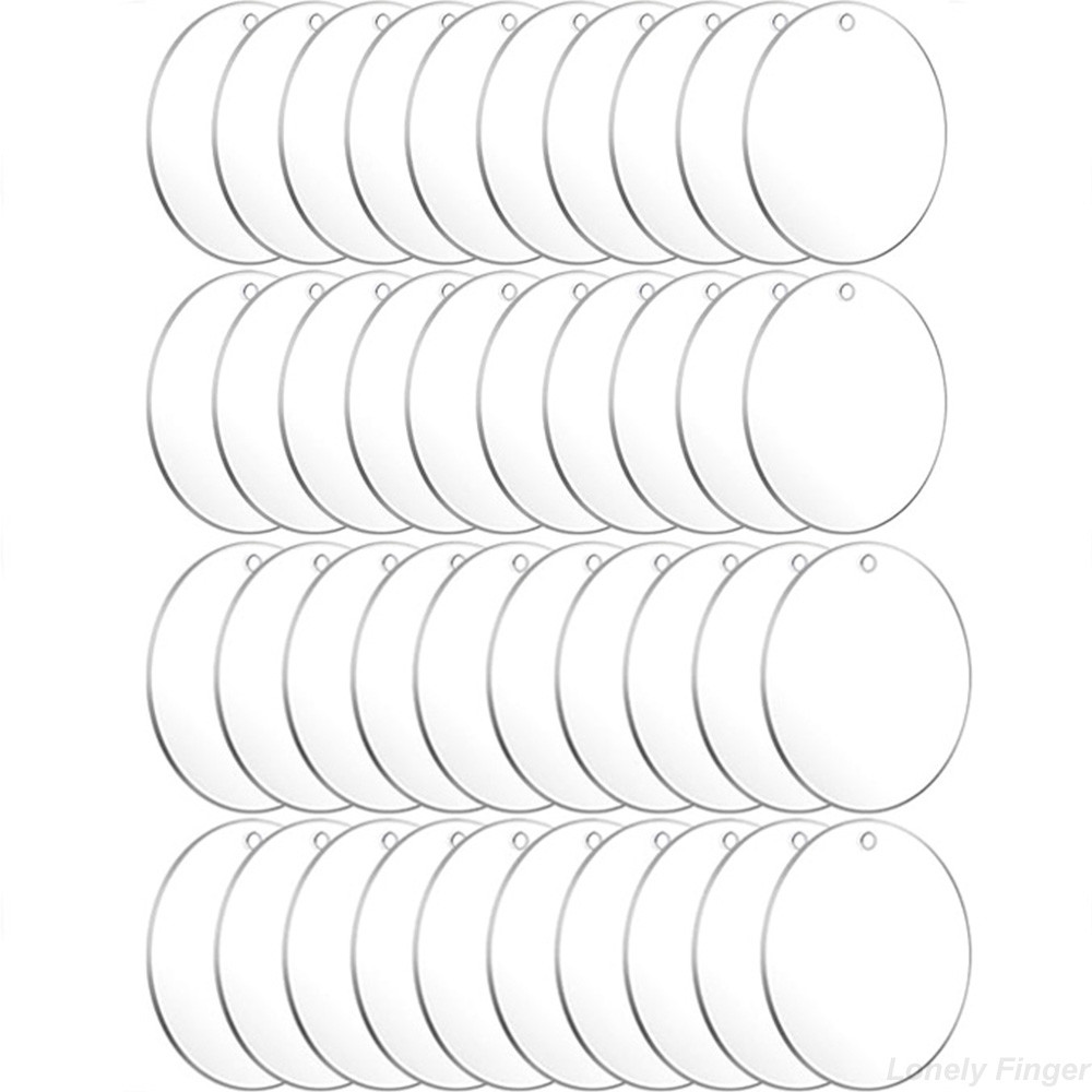 

20pcs/40pcs Acrylic Keychain Blanks Bulk Circles Clear Disc Ornaments Blanks with Hole for Vinyl, DIY Keychain and Craft Project