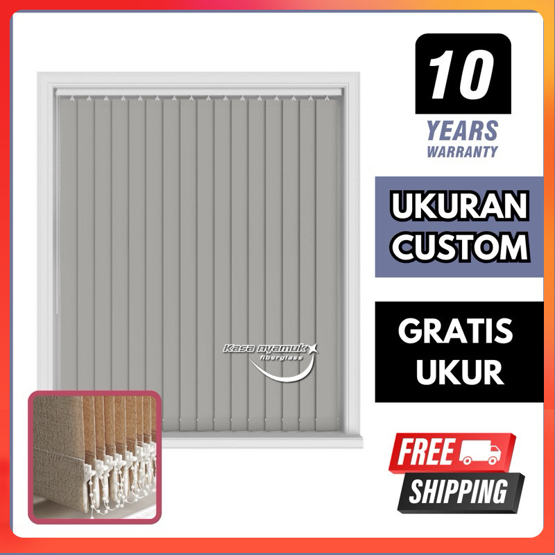 Tirai Kantor Tirai Vertical Blinds Custom - Vertikal Blinds Custom - Gorden Kantor - Krey Kantor - T