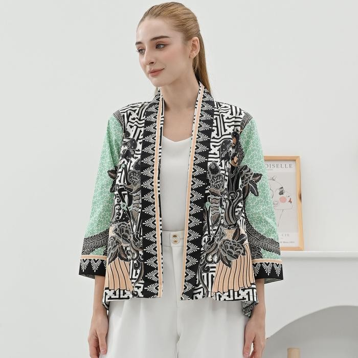 Outer Batik Wanita Modern - Blazer Batik Casual Formal - Atasan Batik Kantor Wanita Elegan