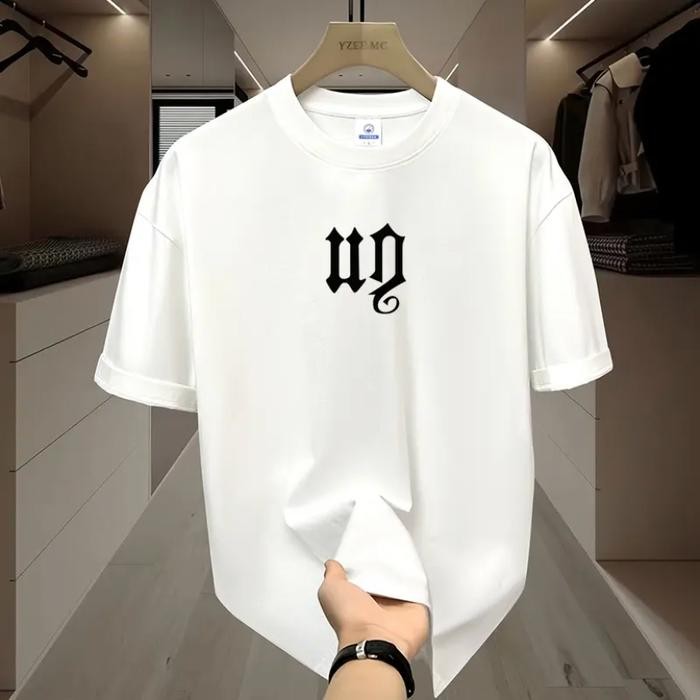 (COD) Kaus oblong lengan pendek leher bulat katun murni motif huruf UD terlaris untuk pria dan wanit