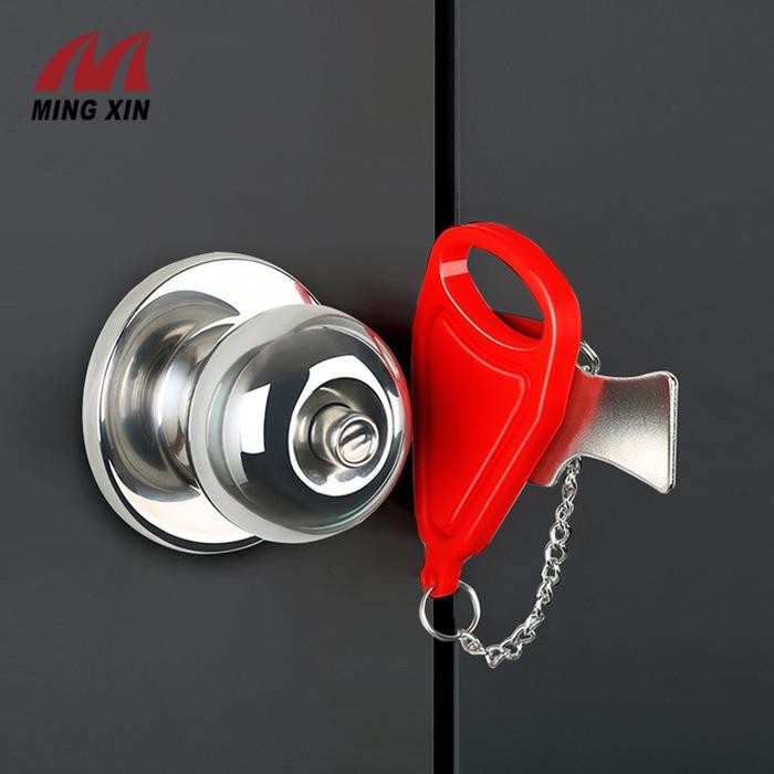 

Kunci Pintu Portable Door Lock Safety Travel Hotel Anti Theft Stopper - HitamSale