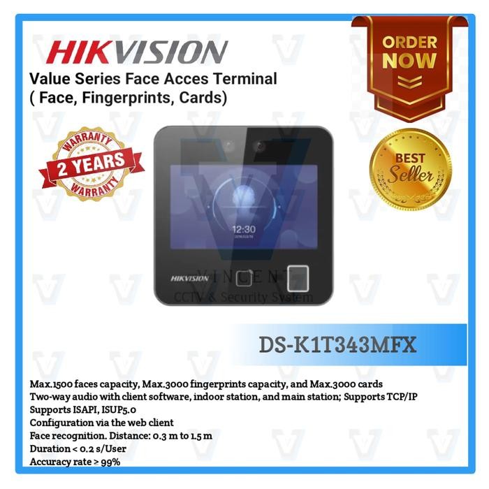 

DS-K1T343MFX Hikvision Face Acces Control Terminal