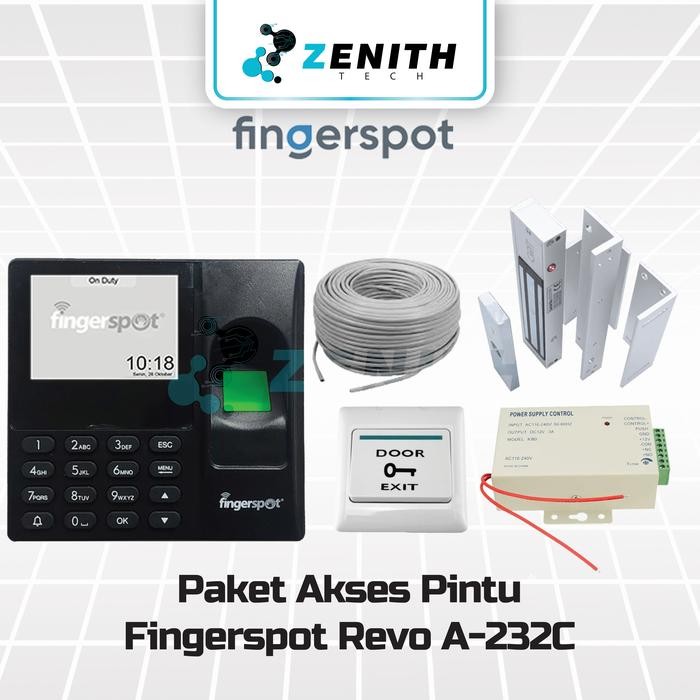 

Paket Access Door Fingerspot Revo A-232C - Akses Door Fingerprint RFID - Akses Pintu - Akses Kontrol Pintu Fingerprint - Magnetic Lock