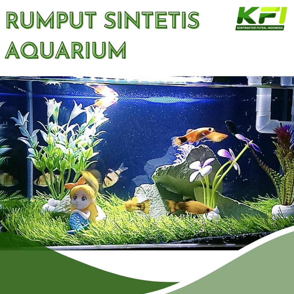 Rumput Sintetis Aquarium 60x30 Dekorasi Aquascape Murah