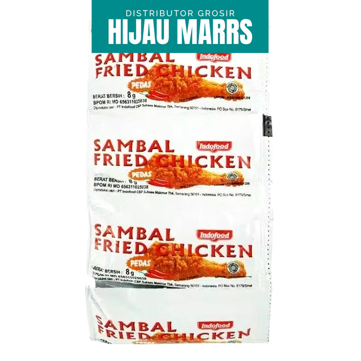 

HM ~ 1 sachet Indofood Saus Sambal FRIED CHICKEN / Saus Sachet / Saus Pedas Nikmat / Saos Ayam 8gr.