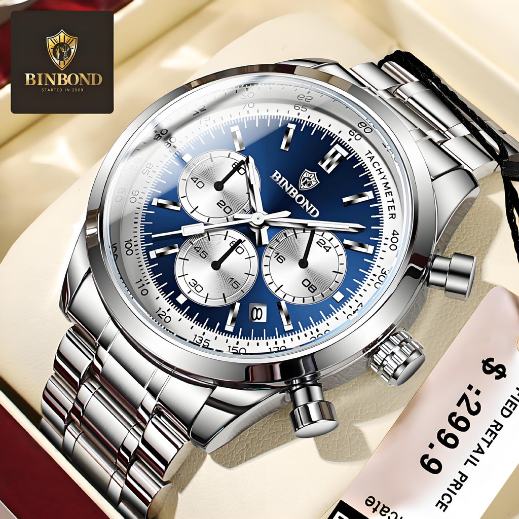 

Jam Tangan Pria Tahan Air Trendy untuk Pelajar Jam Tangan Fashion Multifungsi Kalender Bercahaya Jam Tangan Kuarsa Tingkat Tinggi untuk Pria