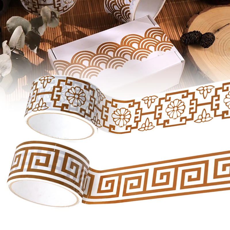 

15m Gold Scrapbooking Sticker Tape 4.8cm Width - Self-Adhesive Masking Tape for Retro Aesthetic Decor, DIY Crafts & Scrapbook Journals - Versatile Decorative Tape for Paper Art, Card Making & Decorative Projects