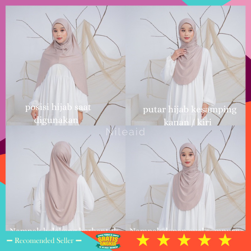 HIjab Murah Wanita Idul Fitri Kekinian Model Keren / Bergo oval kaos rayon kayla shawl bergo syar'i 