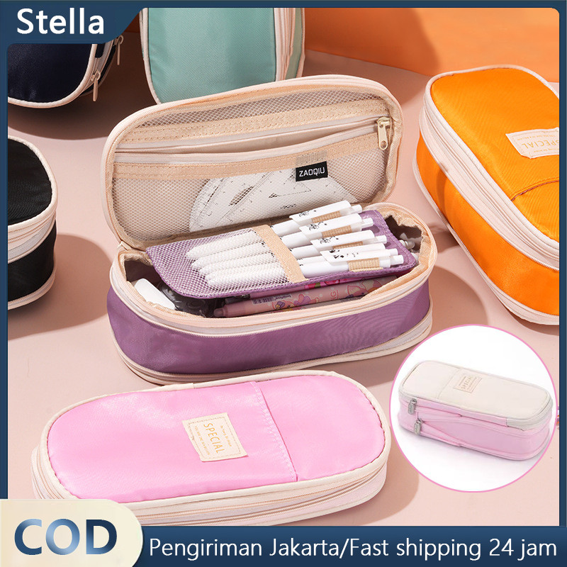 

Kotak Pensil 4 Ruang Kawaii Purple Pencil Cases Large Capacity Tempat Pensil Anak Perempuan Pen Bag Pouch Holder Box for Girls Office Student Stationery Organizer