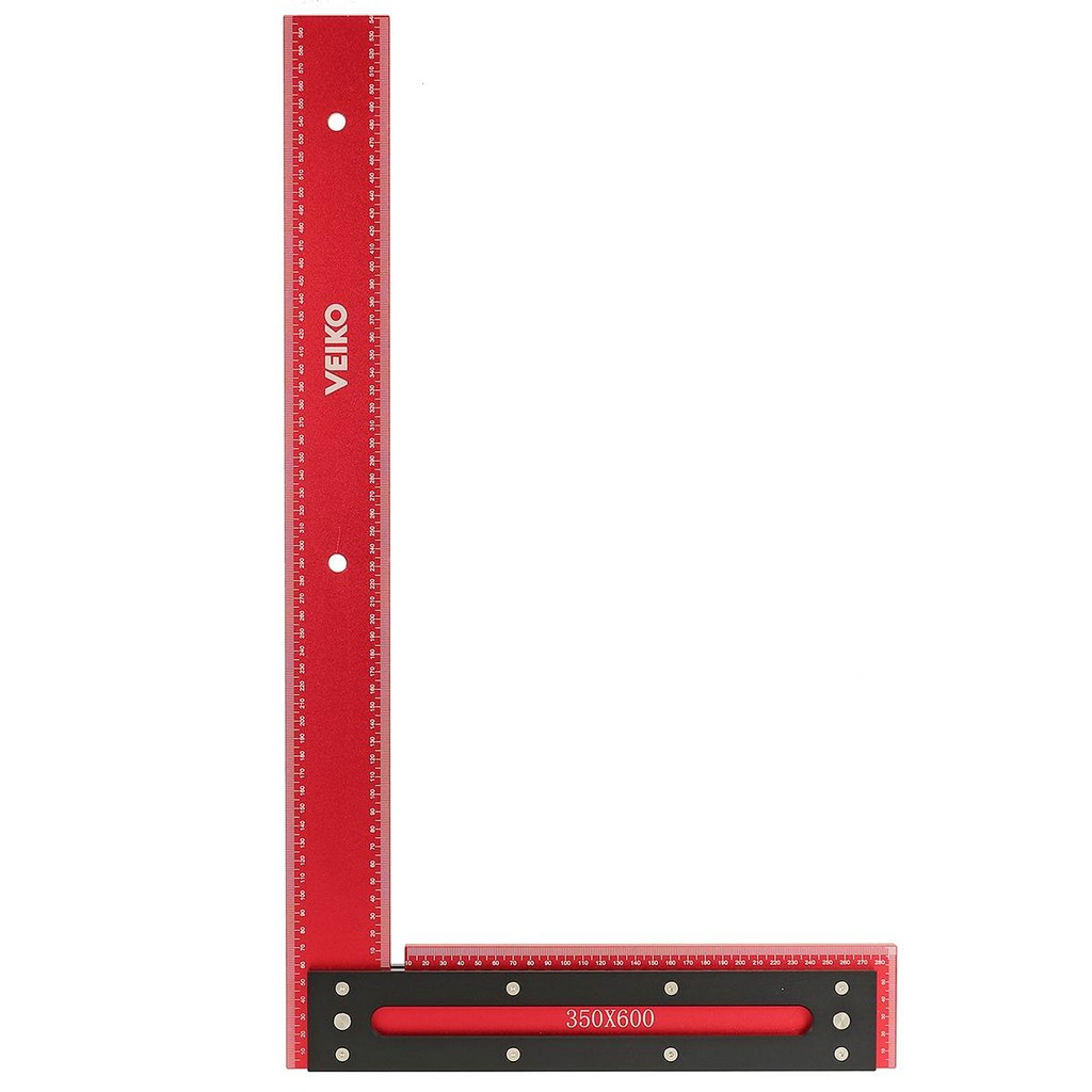 

VEIKO 600mm Aluminum Alloy Carpenter Square Framing Square Right Angle Ruler for Woodworking Square Setting Marking