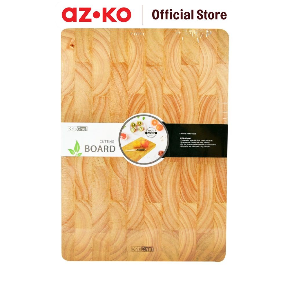 AZKO Kris 35x25x4 cm Talenan Kayu Papan Pemotong Makanan Cutting Board Chopping Board Alas Iris Perl