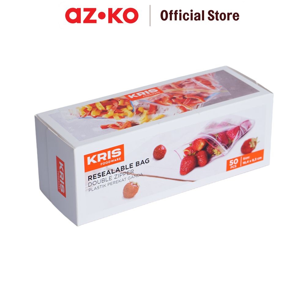 

AZKO Kris Set 50 Pcs Plastik Makanan Snack Double Zipper Kantung Pembungkus Makanan Kantong Pengemas Food Packing