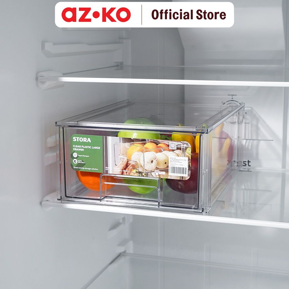AZKO Stora Laci Penyimpanan Plastik Slim - Clear Laci Kabinet Serbaguna Cabinet Penyimpanan Indoor M