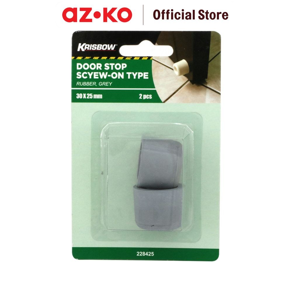 AZKO Krisbow Karet Penahan Pintu 3X2.5 cm - Abu-Abu Door Stop Karet Ganjelan Pintu Jendela Serbaguna