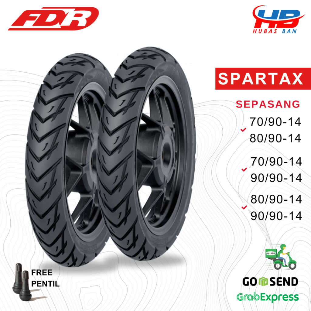 Ban Motor Matic Ring 14 FDR Spartax 70/90 80/90 90/90 ban Tubles Vario Beat Mio Soul Xride Mio Scoop